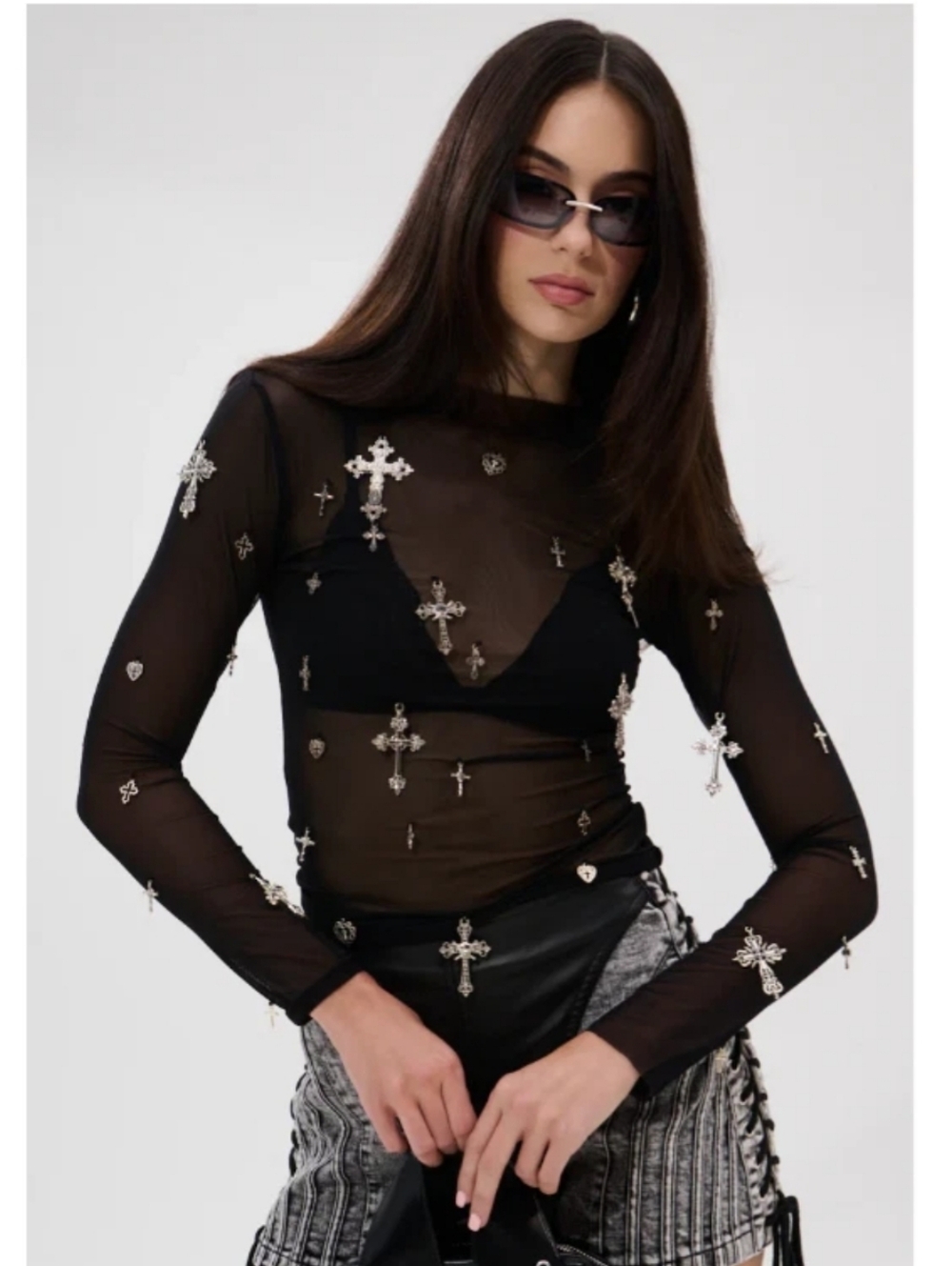 Akira Cross Charm Mesh Tess NWT Retail $50-Med-zara-revolve